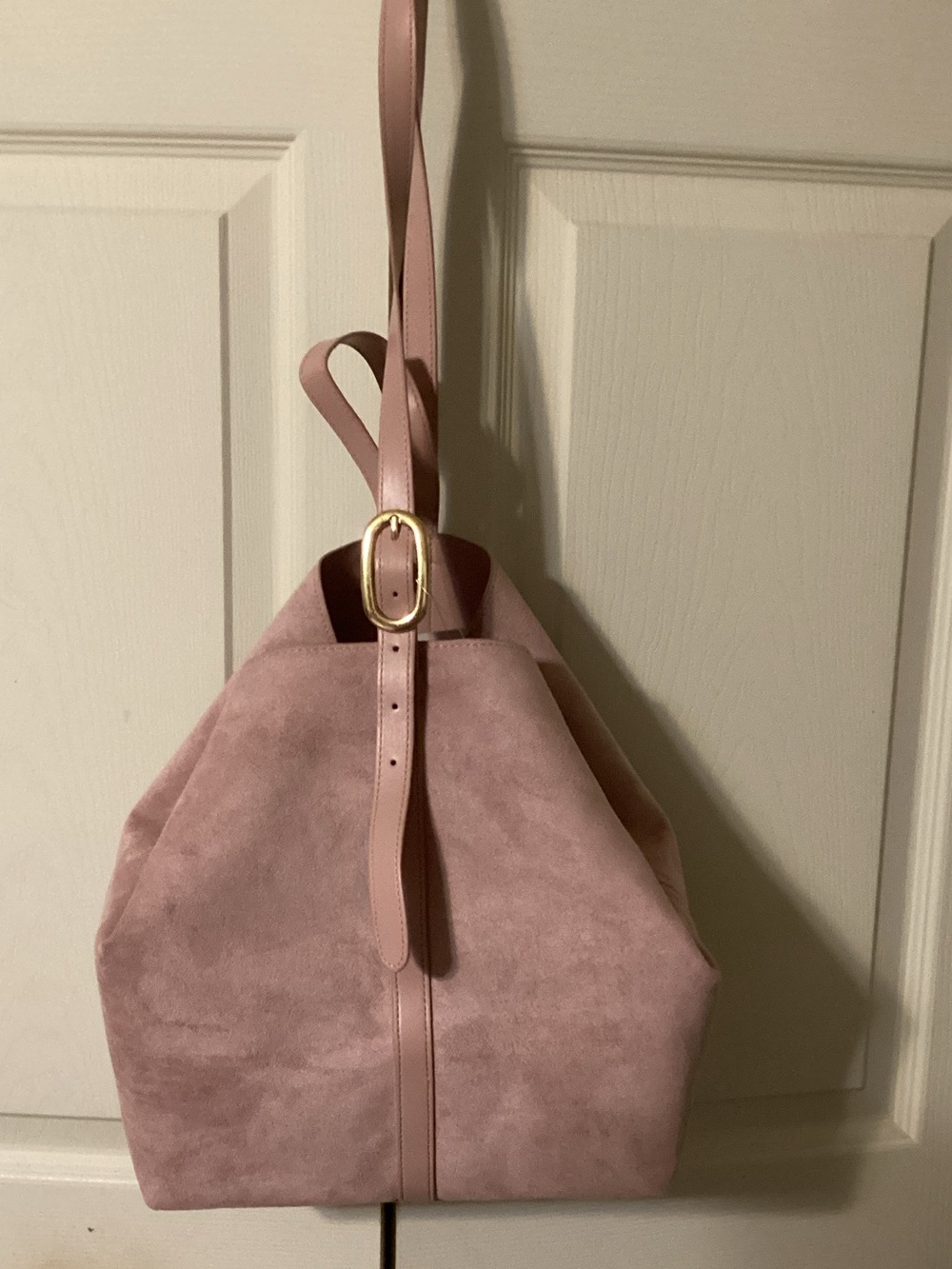 Old Navy Pink Suede Bucket Shoulder Bag